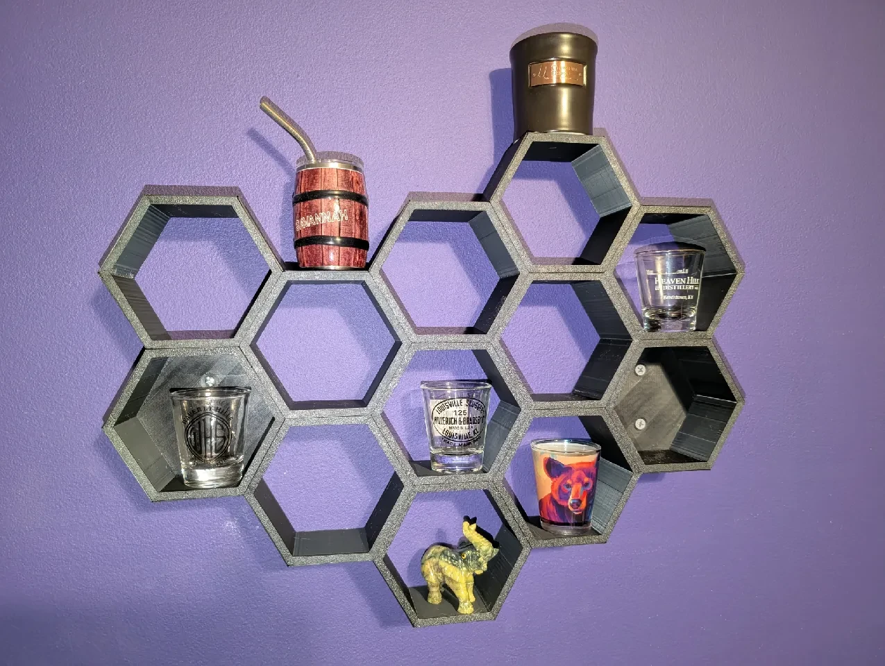Hex Shelf for Shot Glass Display